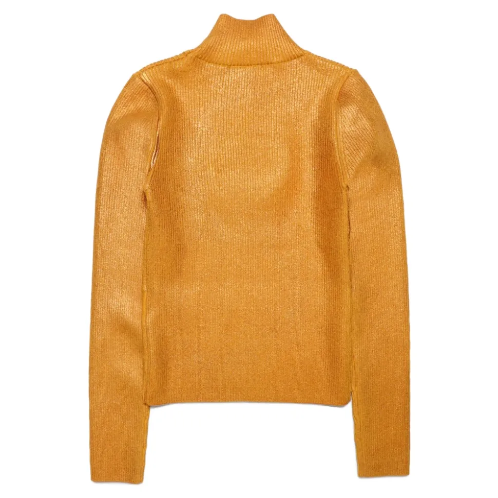 Maglia a Costine con Effetto Metallizzato