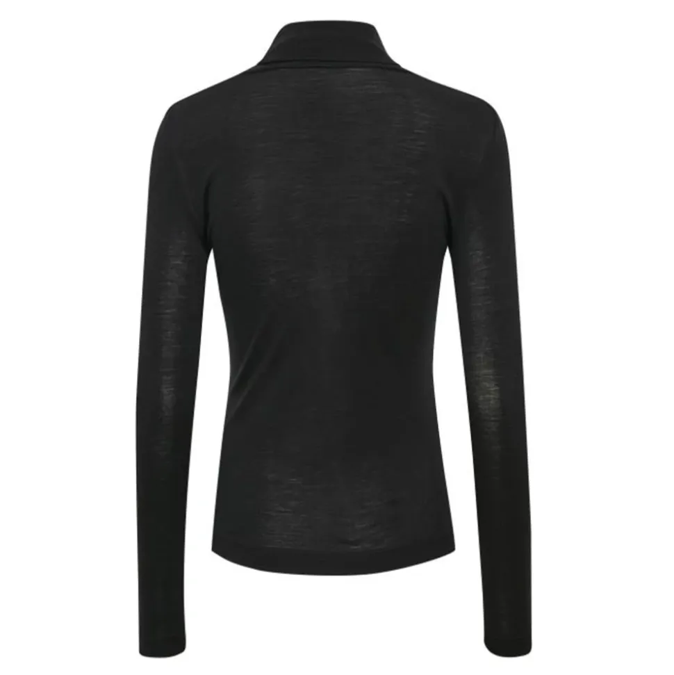 Maglia Collo Alto Nera Manica Lunga