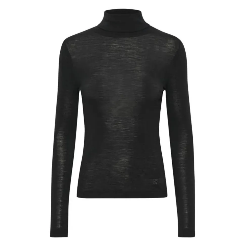 Maglia Collo Alto Nera Manica Lunga