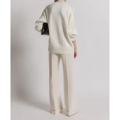 Maglione Aran in maglia con colletto di paillettes