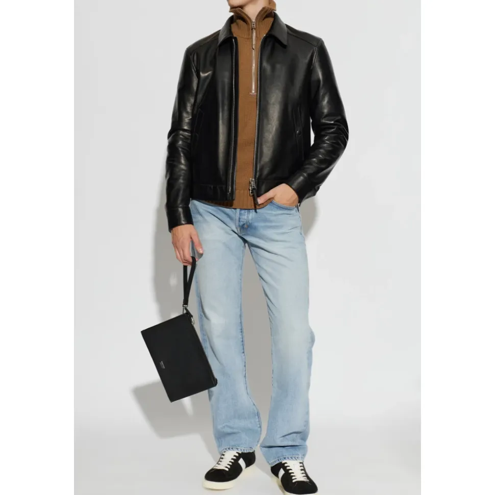 Maglione Girocollo Mezza Zip in Lana e Cashmere