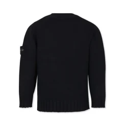 Maglione in Cotone Blu con Patch Logo