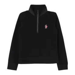 Maglione in pile con mezza zip nero