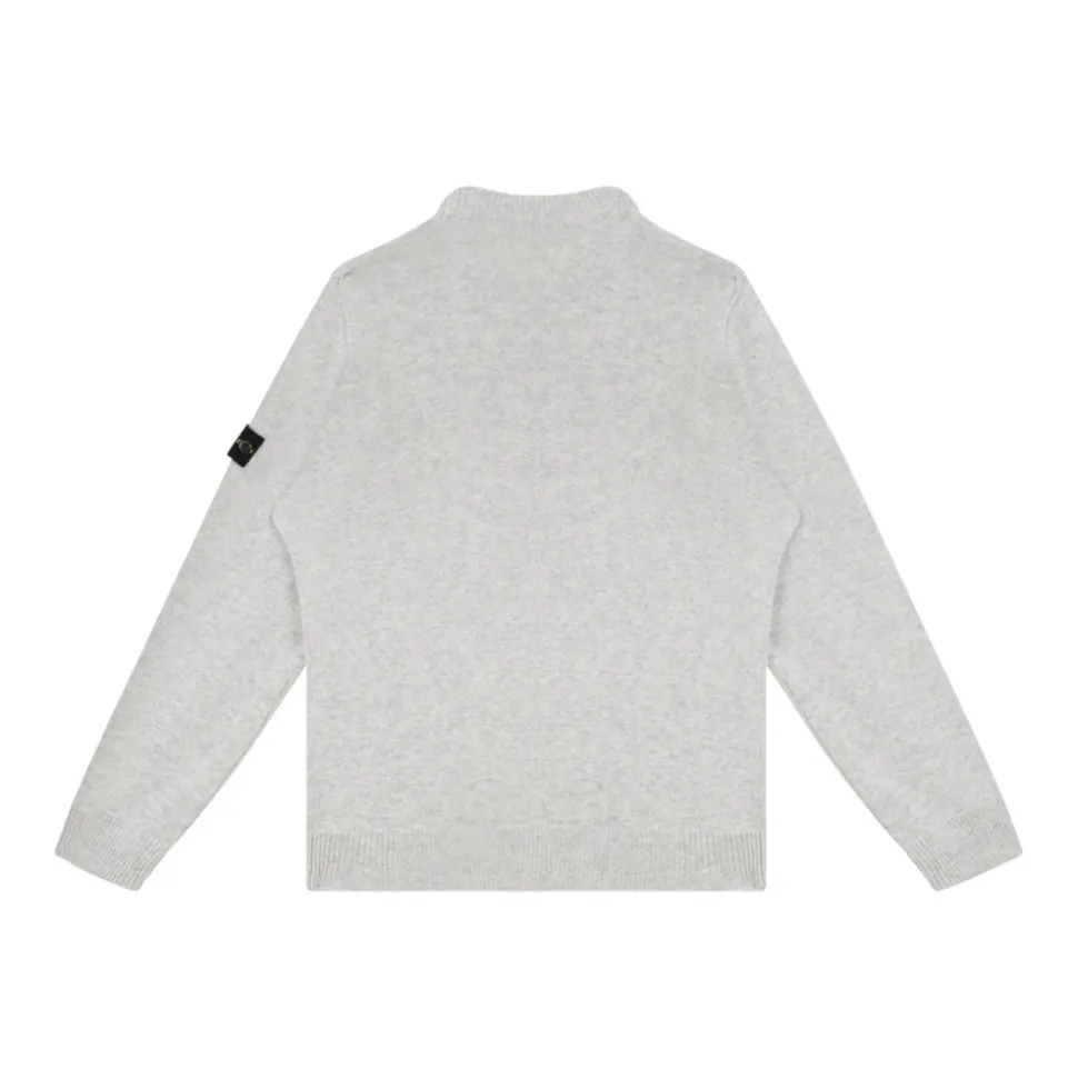 Maglione Melange Grigio con Patch Bussola