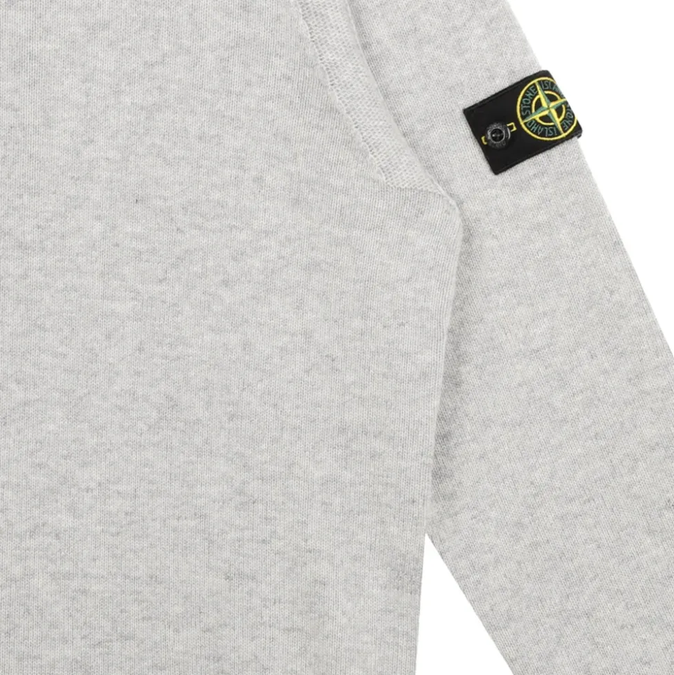 Maglione Melange Grigio con Patch Bussola