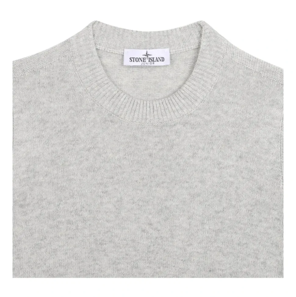 Maglione Melange Grigio con Patch Bussola