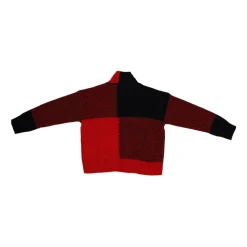Maglione Rosso a Collo Alto in Lana Merino