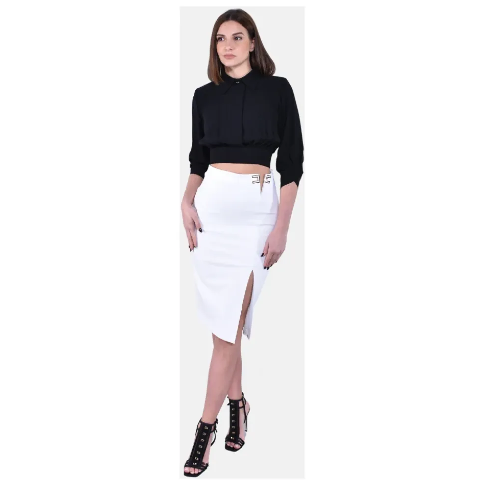 Midi Gonna in Crêpe Stretch Doppio