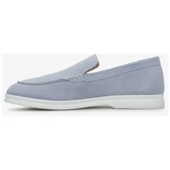 Mocassini Azzurro Chiaro in Pelle Scamosciata