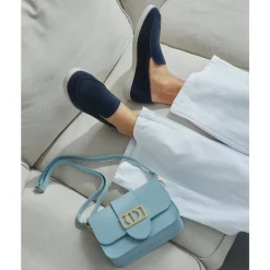 Mocassini in Velluto Blu Navy Naturali da Donna