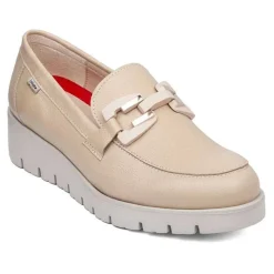 Mocassino in Pelle Nude con Zeppa