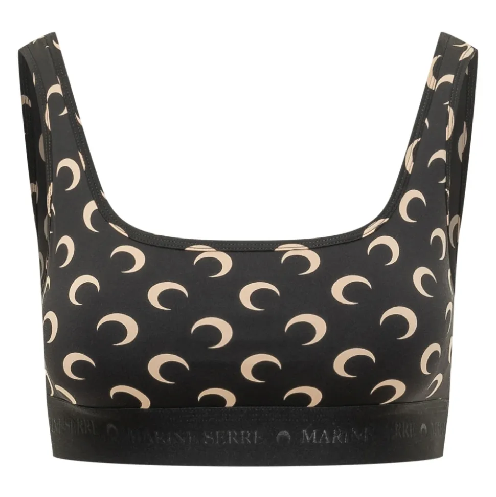 Moon Printed Jersey Sports Bra