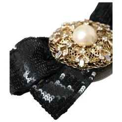 Nero Paillettes Perla Fatta a Mano Spilla Molletta per Capelli