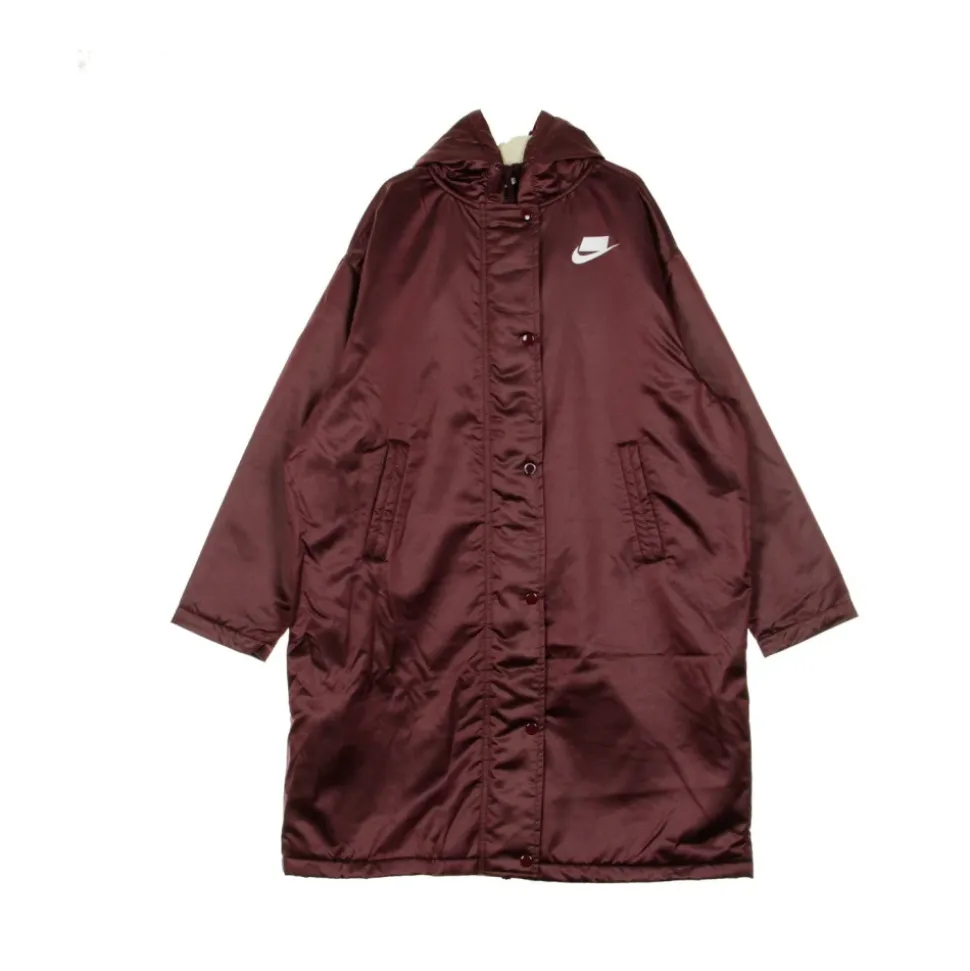 Notte Maroon Parka Lungo Giacca Donna