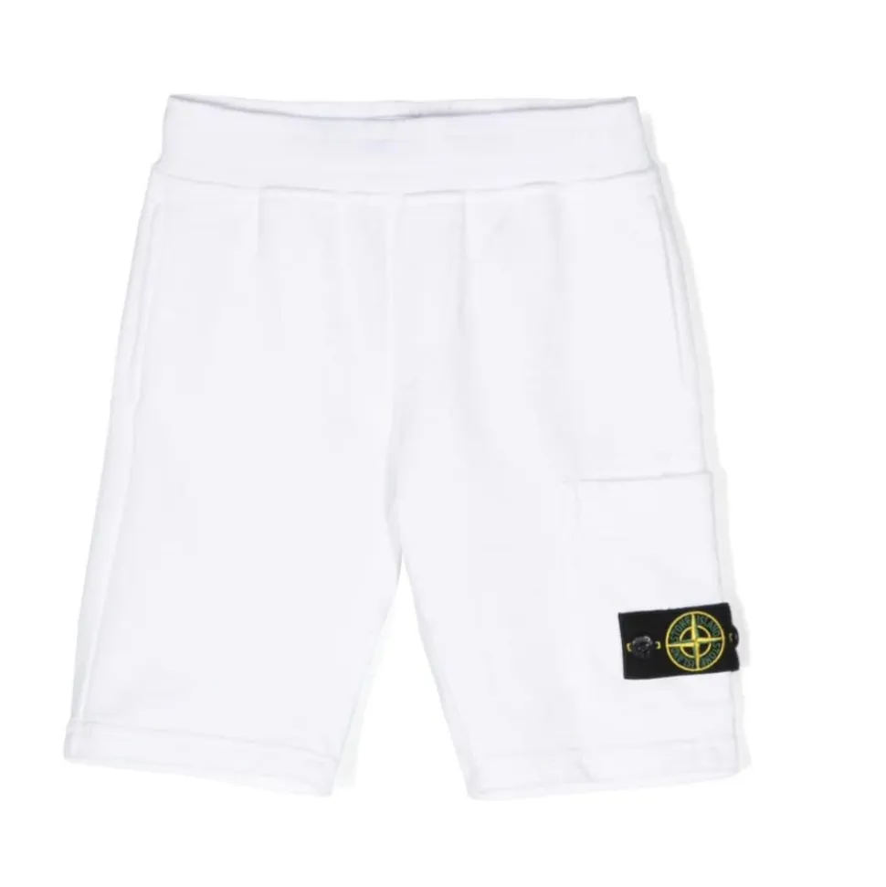 Pantaloncini Bianchi in Jersey con Badge Firma