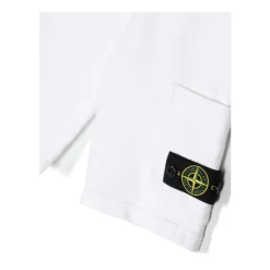 Pantaloncini Bianchi in Jersey con Badge Firma
