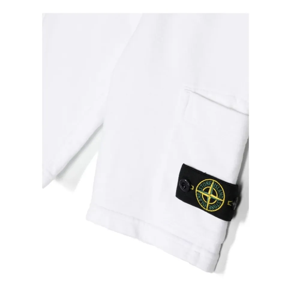 Pantaloncini Bianchi in Jersey con Badge Firma