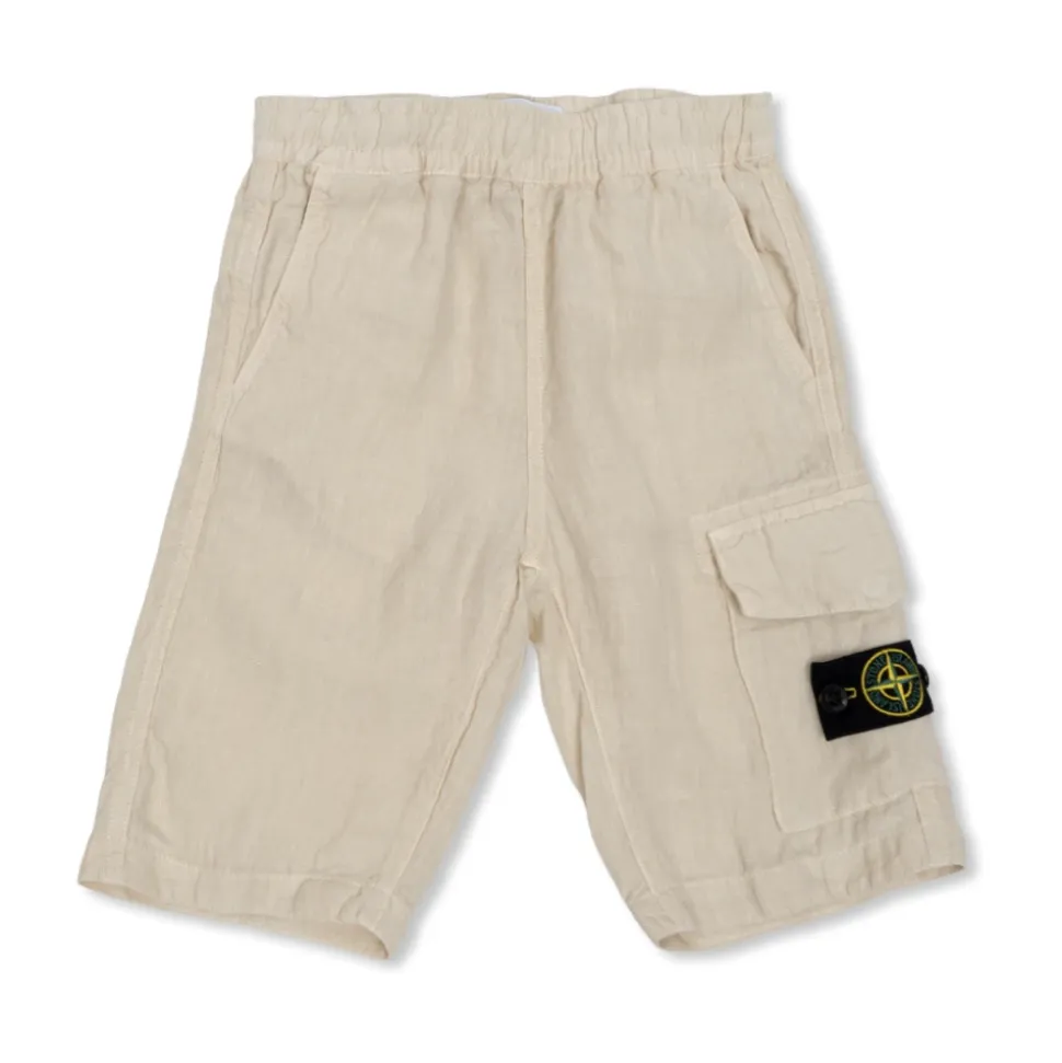 Pantaloncini in Lino con Patch Logo