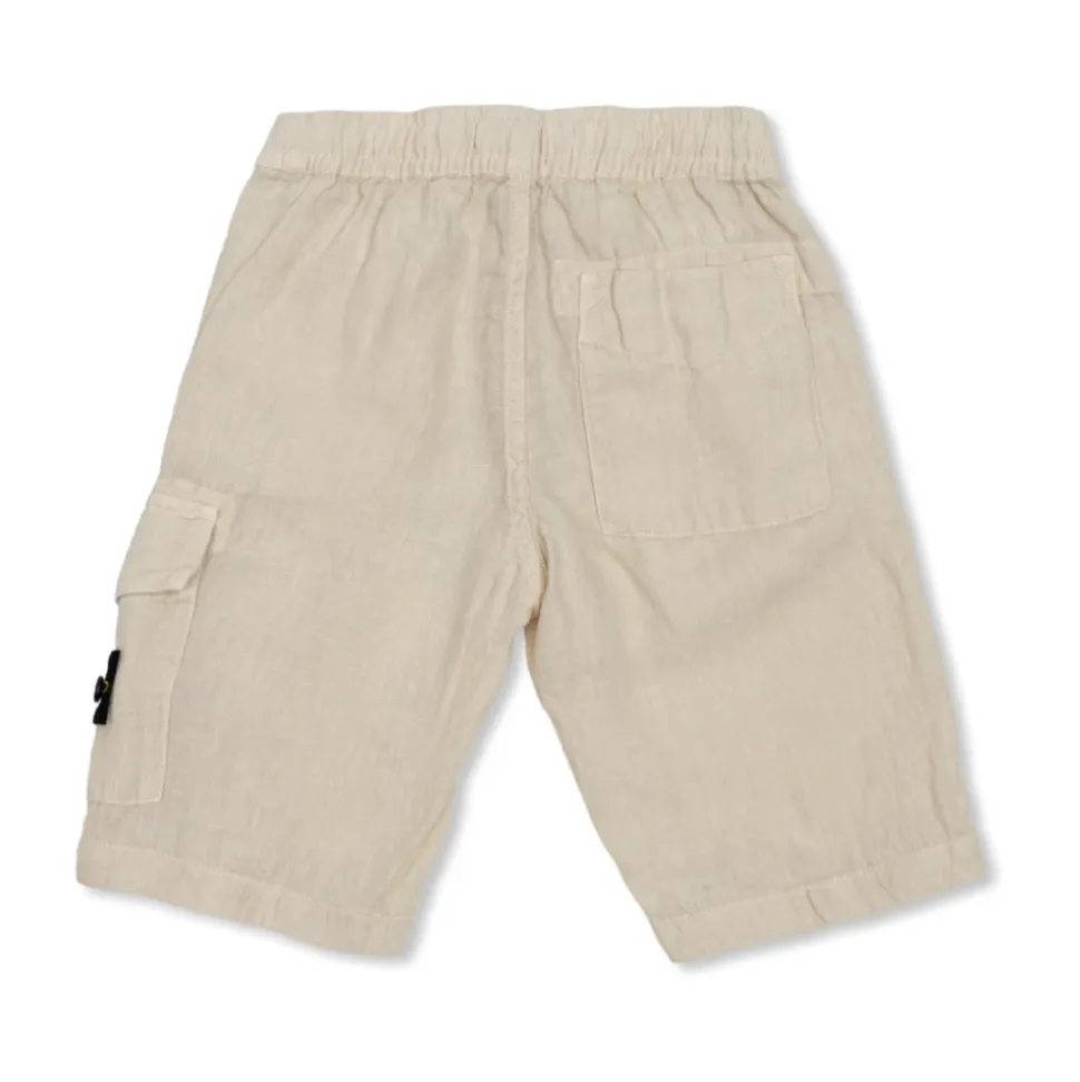 Pantaloncini in Lino con Patch Logo