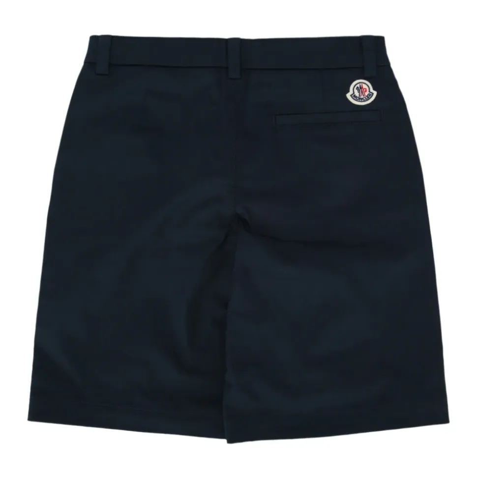Pantaloncini Logo in Gabardine di Cotone
