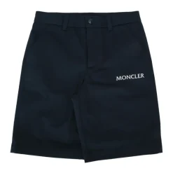 Pantaloncini Logo in Gabardine di Cotone