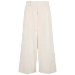 Pantaloni ampi color bianco panna dal design versatile e minimalita.