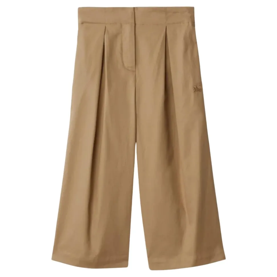 Pantaloni Beige con Logo per Bambini in Cotone