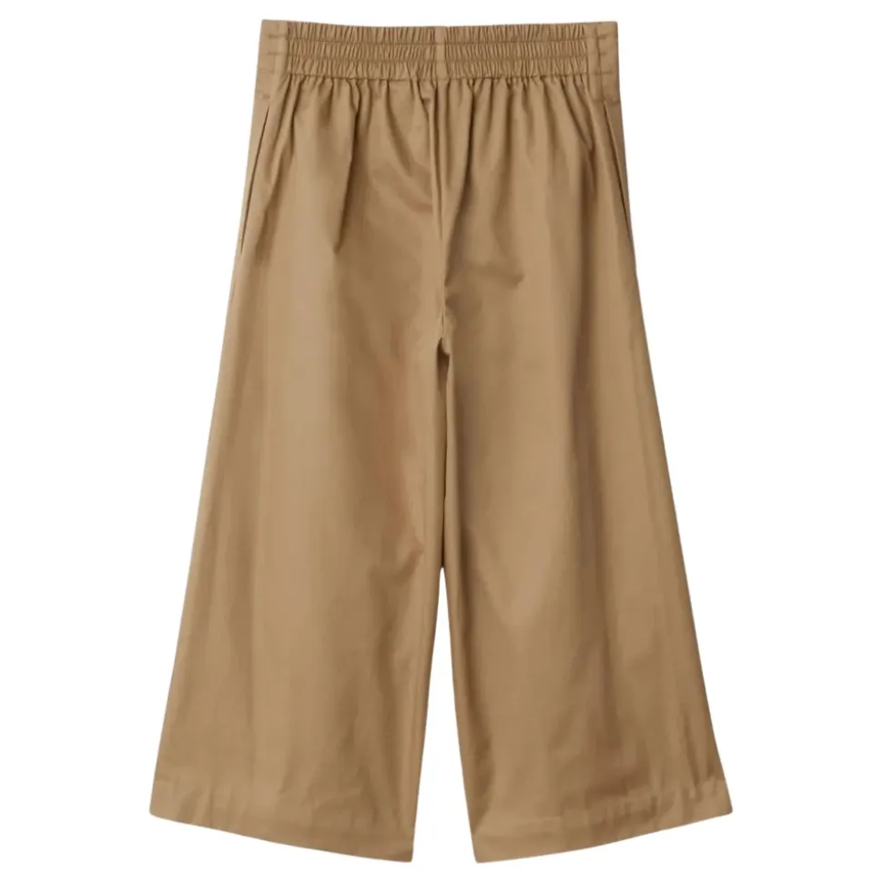 Pantaloni Beige con Logo per Bambini in Cotone