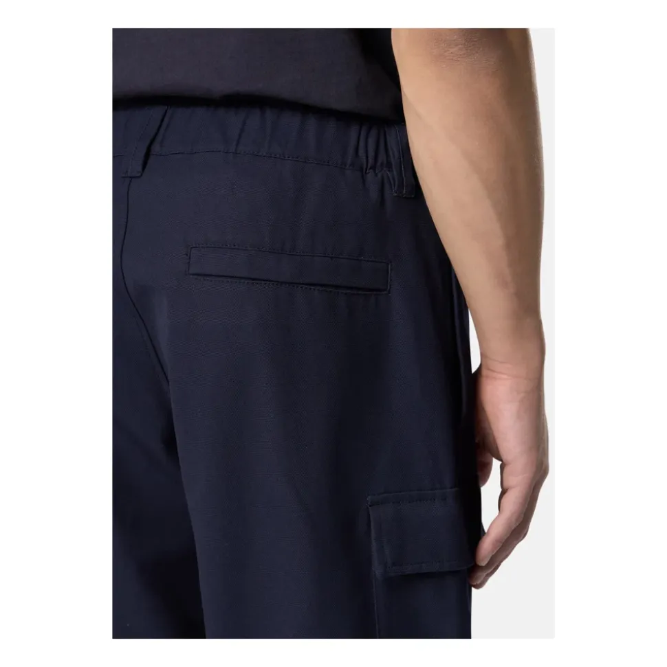 Pantaloni Cargo Blu Vestibilità Ampia