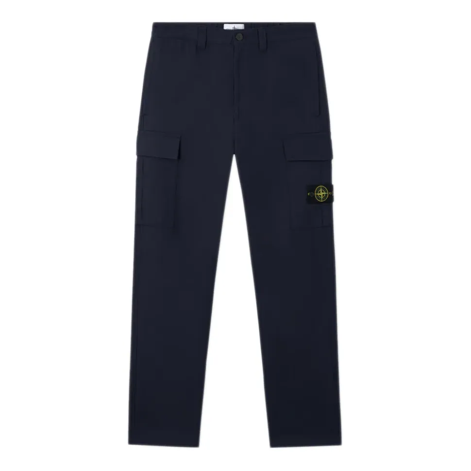 Pantaloni Cargo Blu Vestibilità Ampia