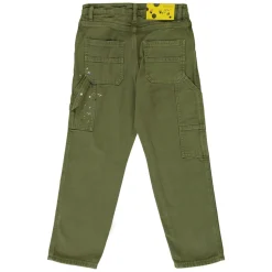 Pantaloni Cargo con Cuciture a Contrasto