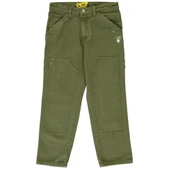 Pantaloni Cargo con Cuciture a Contrasto