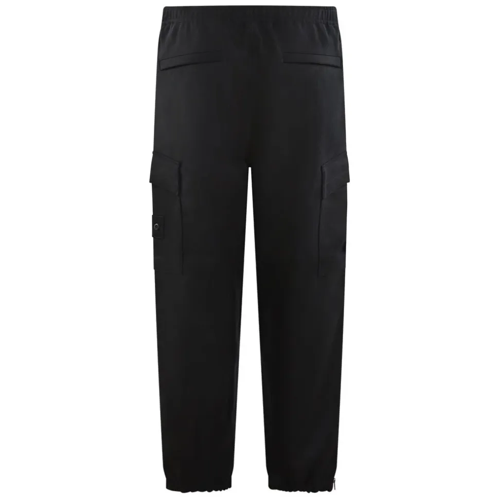 Pantaloni Cargo in Flanella di Lana e Nylon