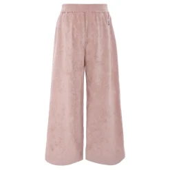 Pantaloni Casual in Velluto Rosa