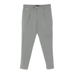 Pantaloni cropped in lana a pieghe