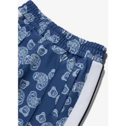 Pantaloni da tuta blu con motivo paisley di orsetti