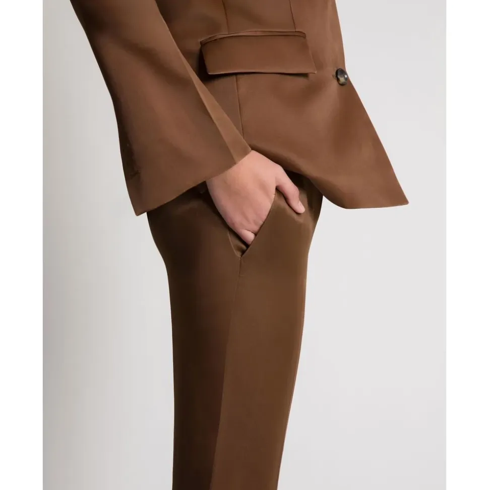 Pantaloni dritti in seta