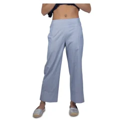Pantaloni estivi a righe in cotone per donne