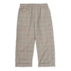 Pantaloni in Cotone Popeline Micro-Check