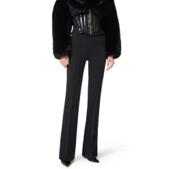 Pantaloni in crêpe leggero con catena gioiello