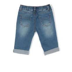Pantaloni in denim stretch con toppa Teddy