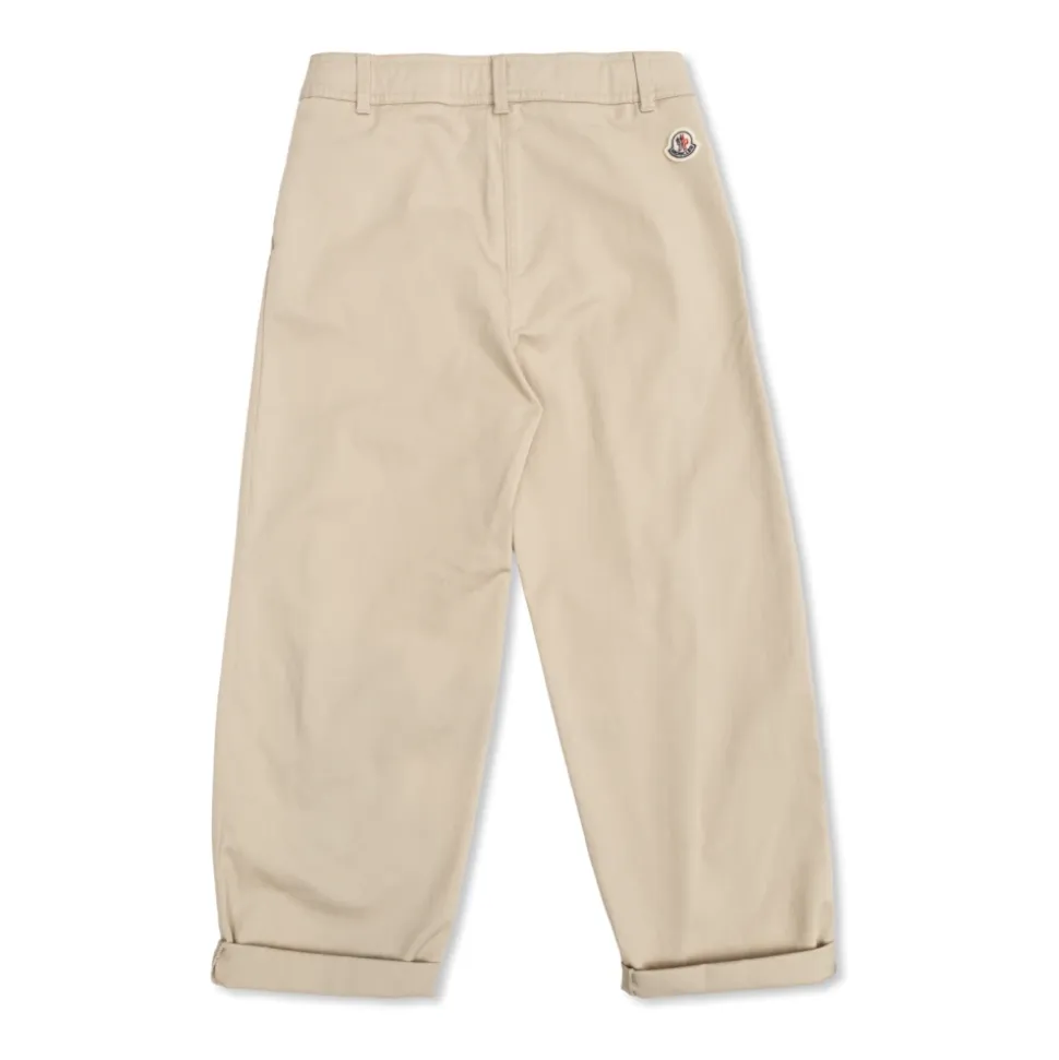 Pantaloni in Gabardine di Cotone Stretch con Pieghe