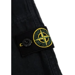 Pantaloni in Lino con Patch Logo