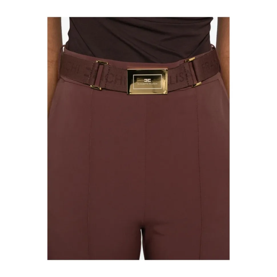Pantaloni in Tessuto Tecnico Bi-Elastico con Cintura