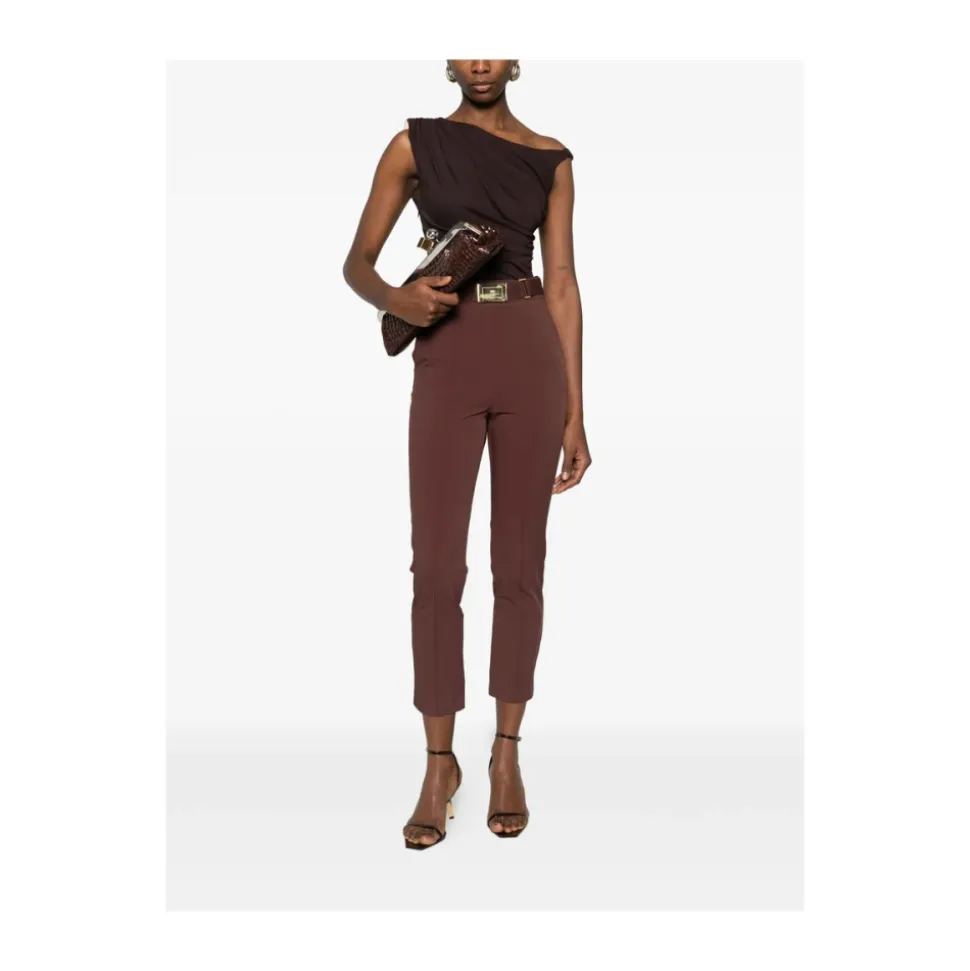 Pantaloni in Tessuto Tecnico Bi-Elastico con Cintura