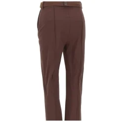 Pantaloni in tessuto tecnico bielastico con cintura
