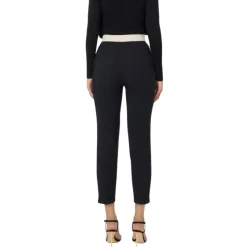 Pantaloni Neri con Striscia Laterale Oro Logo