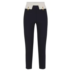 Pantaloni Neri con Striscia Laterale Oro Logo