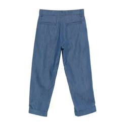 Pantaloni Plissettati con Risvolto