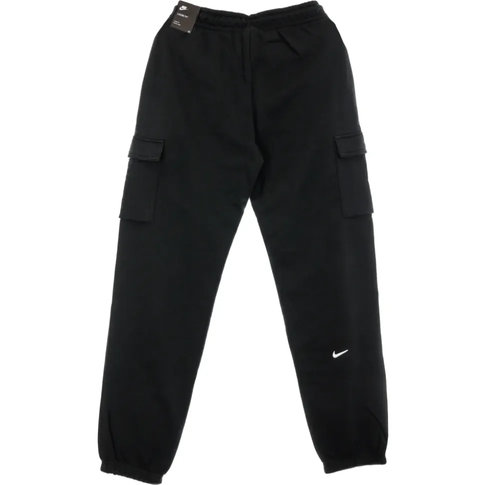 Pantaloni tuta in pile con tasche cargo nere